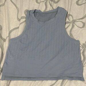 Lululemon Athletica Blue Ribbed Crop Tank Top
